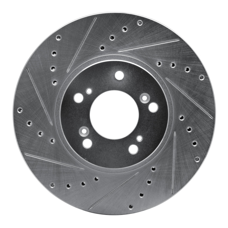 Acura RL Brake Rotor (1) - Front Left - R1 Concepts - Drilled & Slotted - Silver - `99-`04 Acura RL Brake Rotor (1) - Front Left - R1 Concepts - Drilled & Slotted - Silver - `99-`04